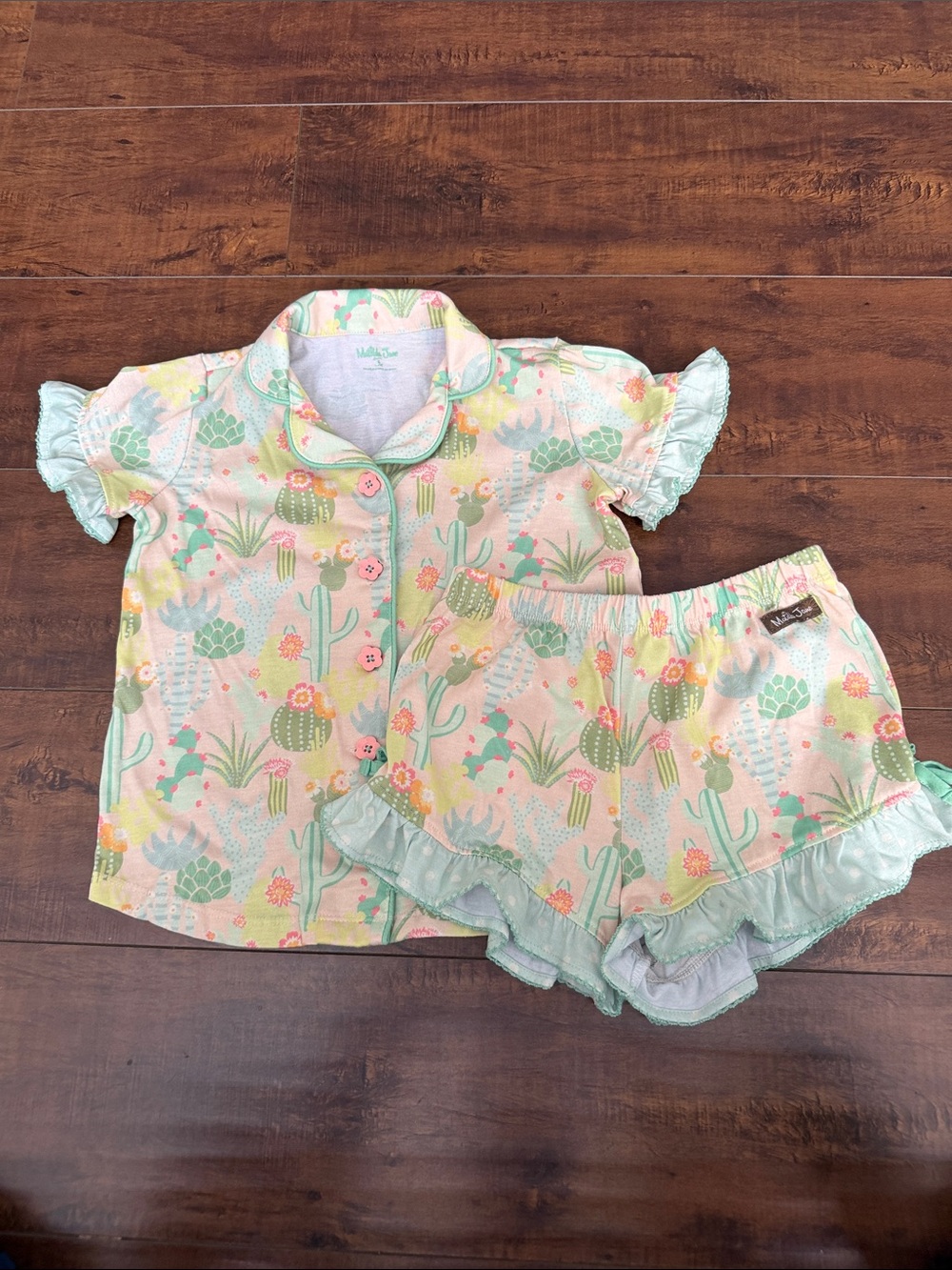 Matilda Jane Pastel Cactus Pajama Set - Mint, Pink & Yellow